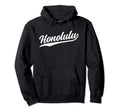 Honolulu Hawaii Script 1970S White Hoodie - Minimalist Print for Adults - T-Shirt, Sweatshirt, Hoodie