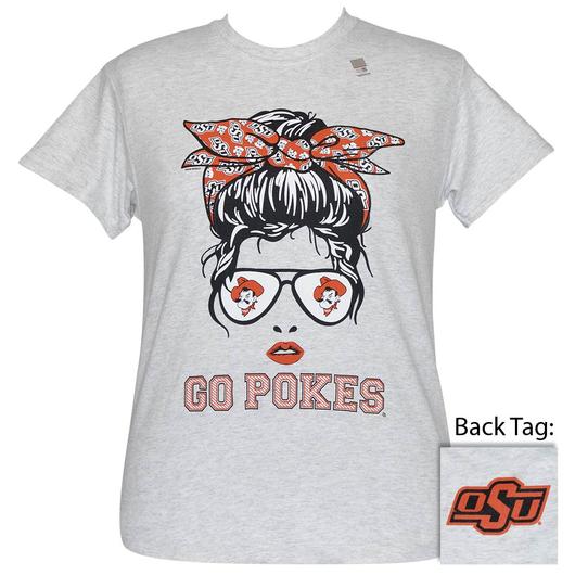 Girlie Girl Originals Preppy Oklahoma State Messy Bun - Adult & Kids T-Shirts, Sweatshirts & Hoodies apparel design preview 1