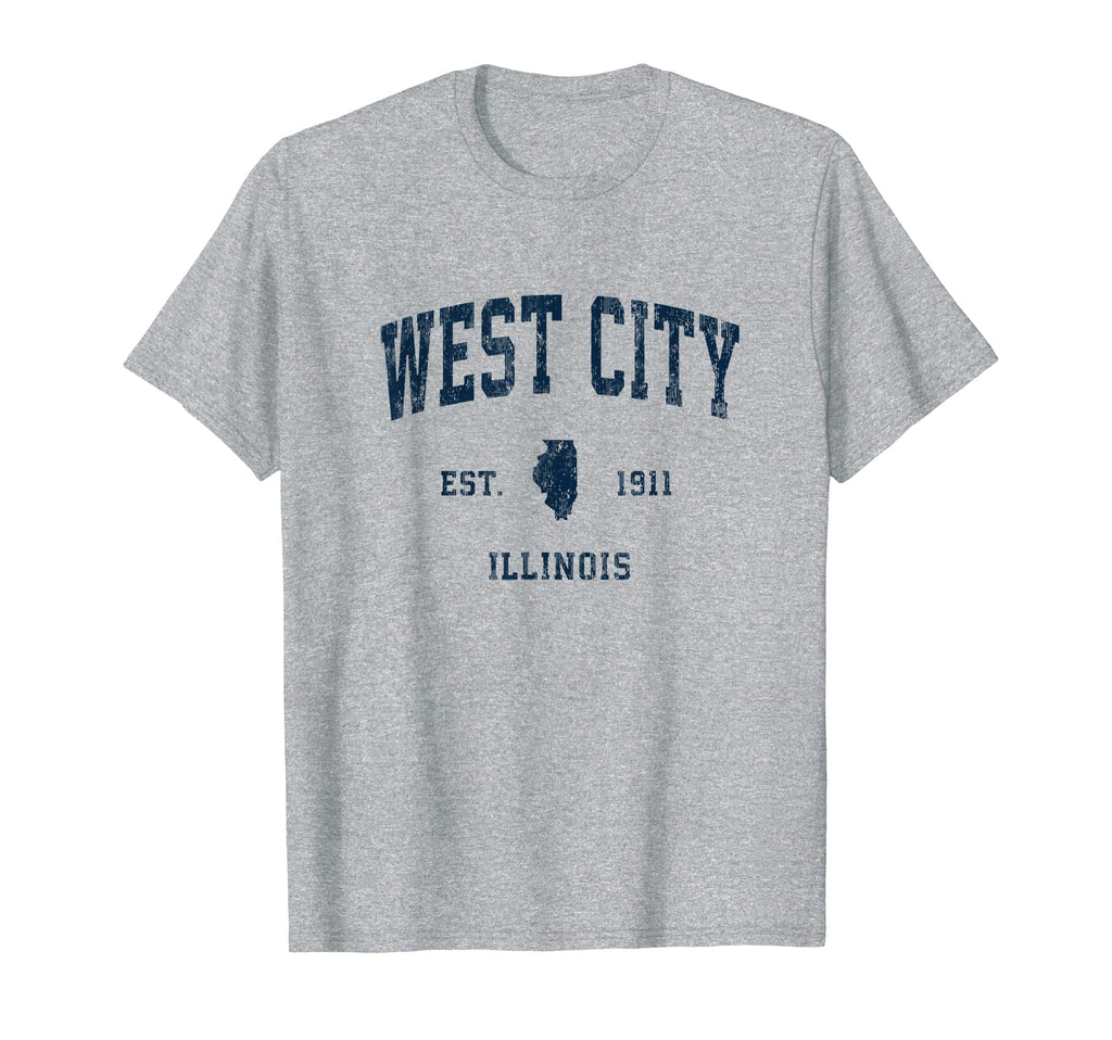 West City Illinois Il Athletic Navy T-Shirt - Streetwear Style for Adults - T-Shirt, Sweatshirt, Hoodie
