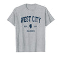 West City Illinois Il Athletic Navy T-Shirt - Streetwear Style for Adults - T-Shirt, Sweatshirt, Hoodie