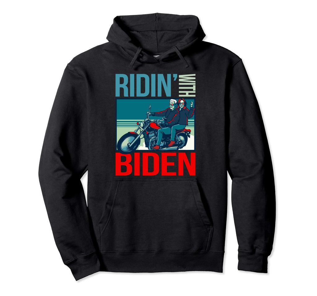 Riden Biden Kamala Biden Ride Motorcycle Hoodie - Graphic Print Unisex - T-Shirt, Sweatshirt, Hoodie