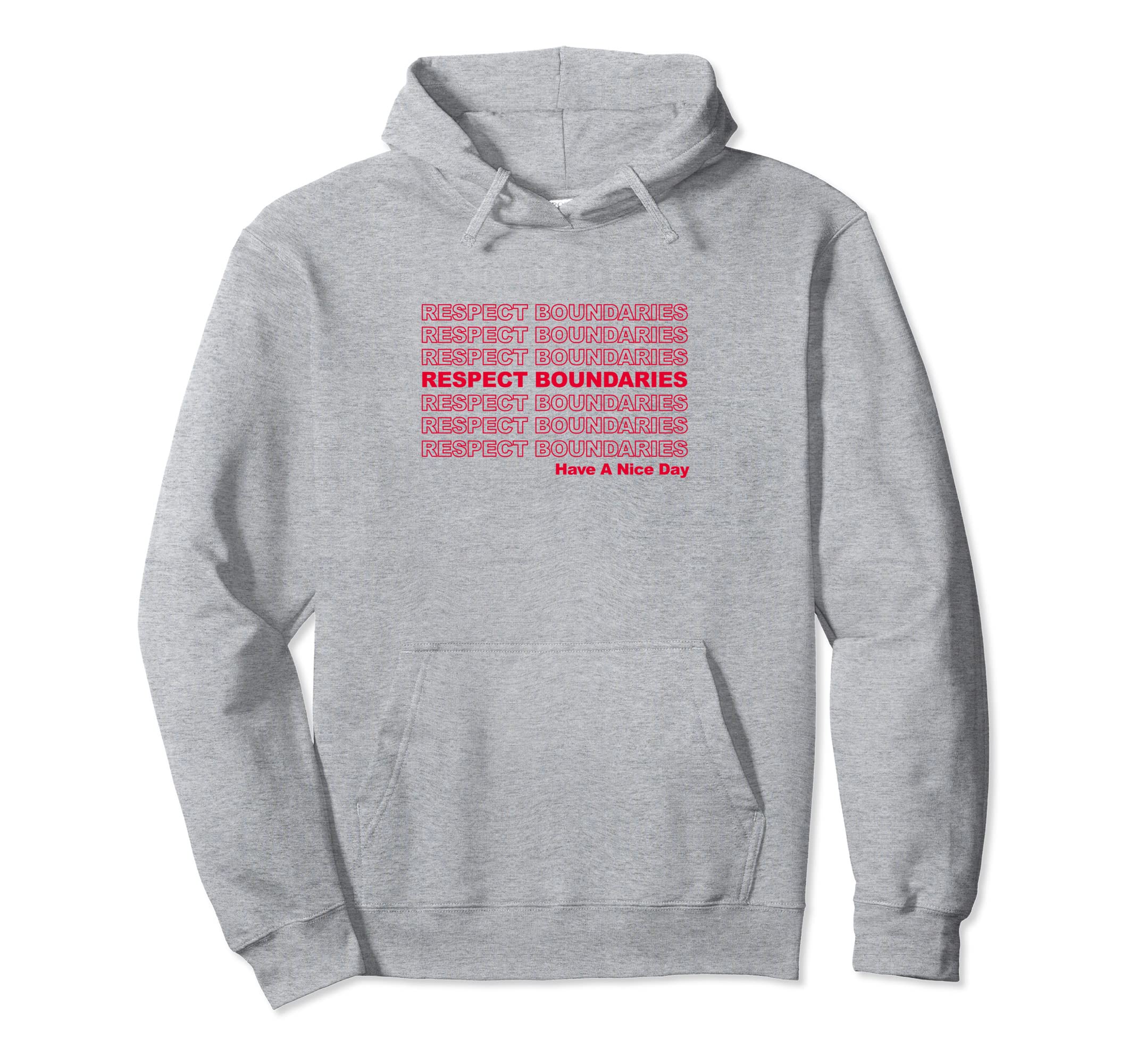 Respect Boundaries Mental Health Awareness Hoodie - Graphic Print Men Women - T-Shirt, Sweatshirt, Hoodie