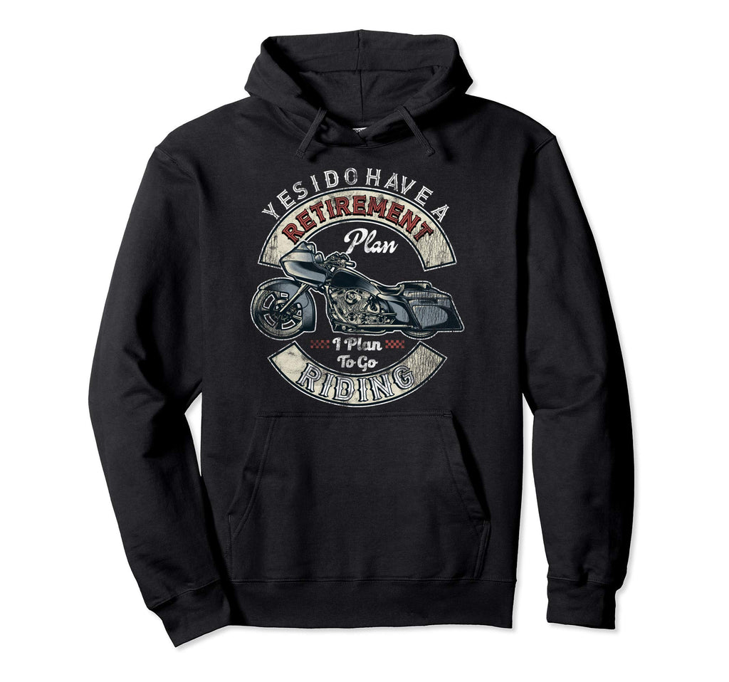 Retirement Plan To Go Riding Gift Hoodie - Graphic Print for Adults - T-Shirt, Sweatshirt, Hoodie
