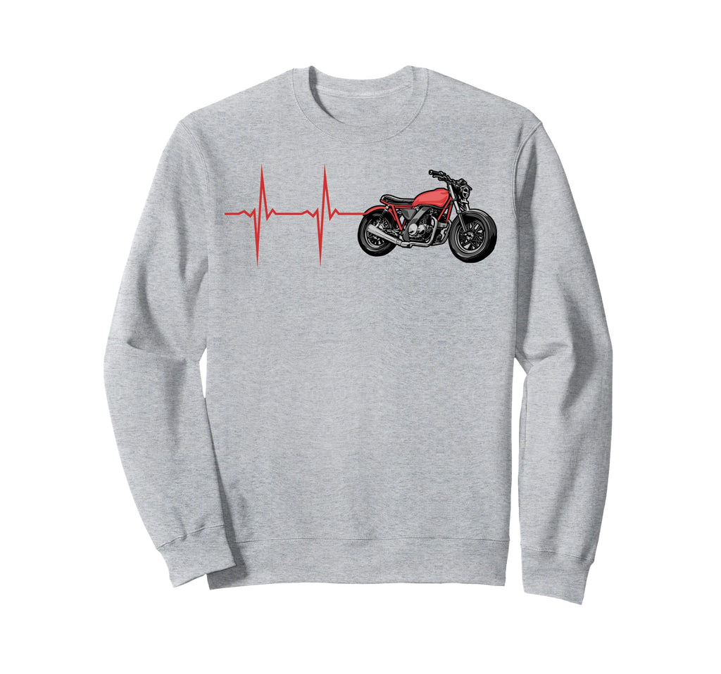 Heartbeat Motorcycle Enthusiast Sweatshirt - Aesthetic Graphic Unisex - T-Shirt, Sweatshirt, Hoodie