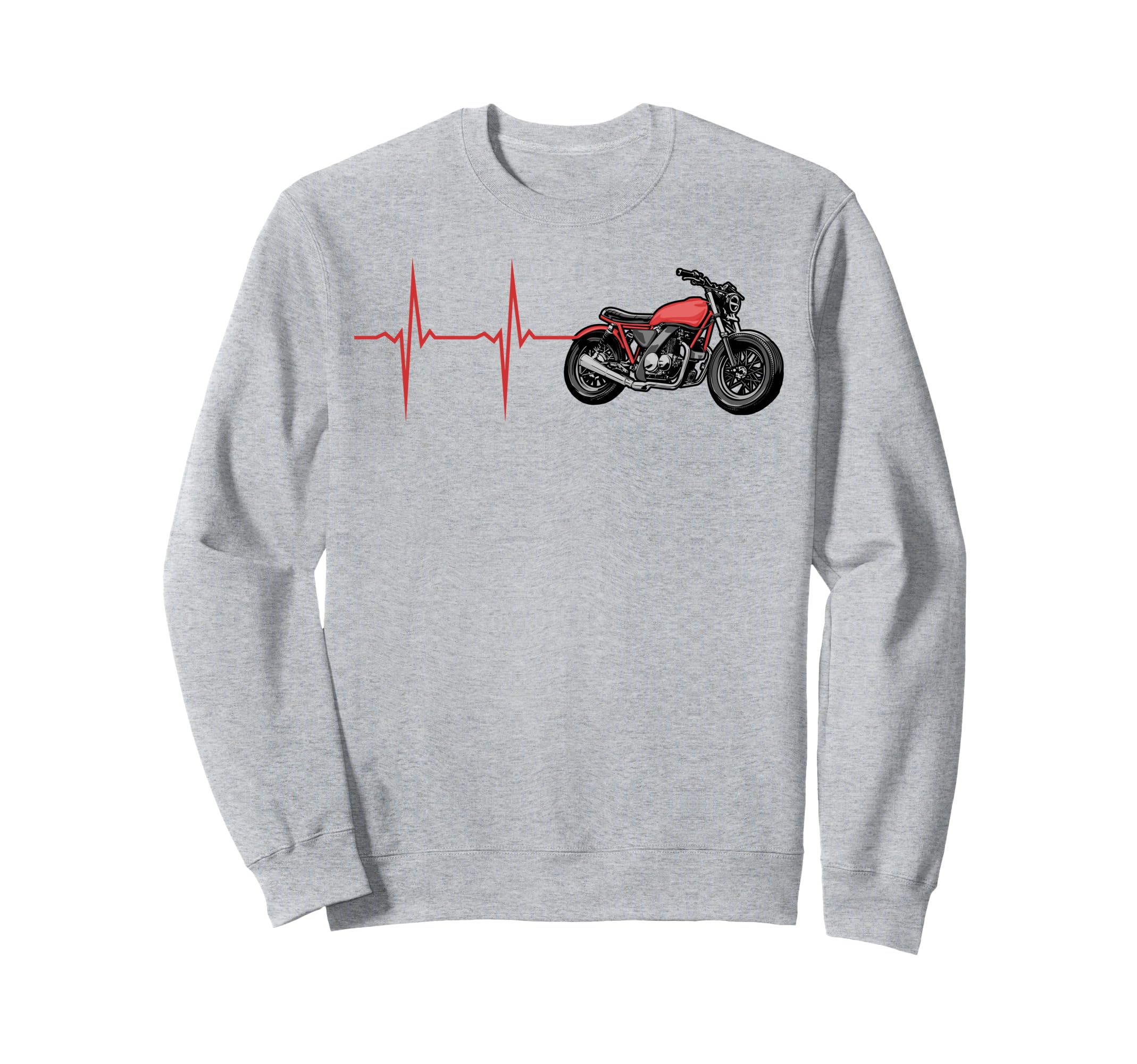 Heartbeat Motorcycle Enthusiast Sweatshirt - Aesthetic Graphic Unisex - T-Shirt, Sweatshirt, Hoodie