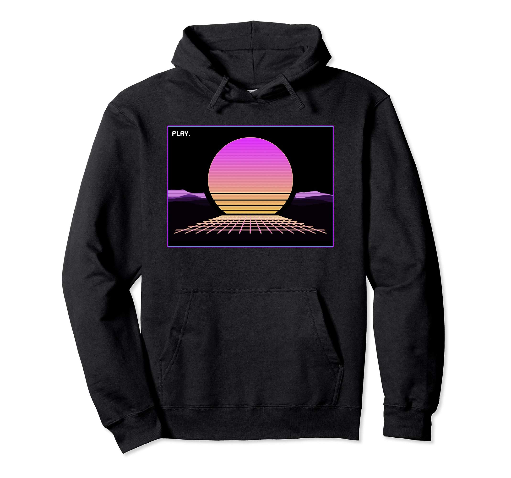80S Digital Retrowave Synthwave Hoodie - Fun Novelty Design for Adults - T-Shirt, Sweatshirt, Hoodie