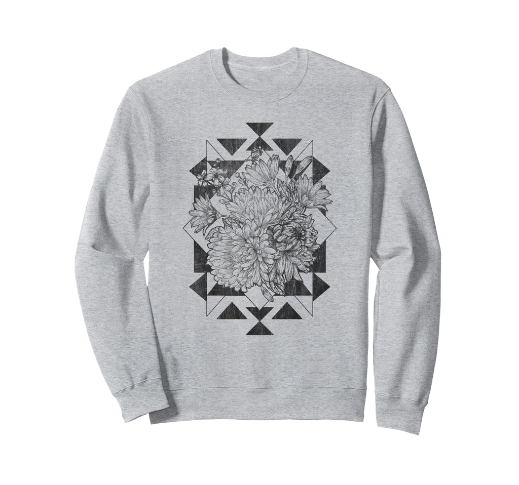 Trendy Art Deco Floral Sweatshirt - Aesthetic Graphic for Adults - T-Shirt, Sweatshirt, Hoodie