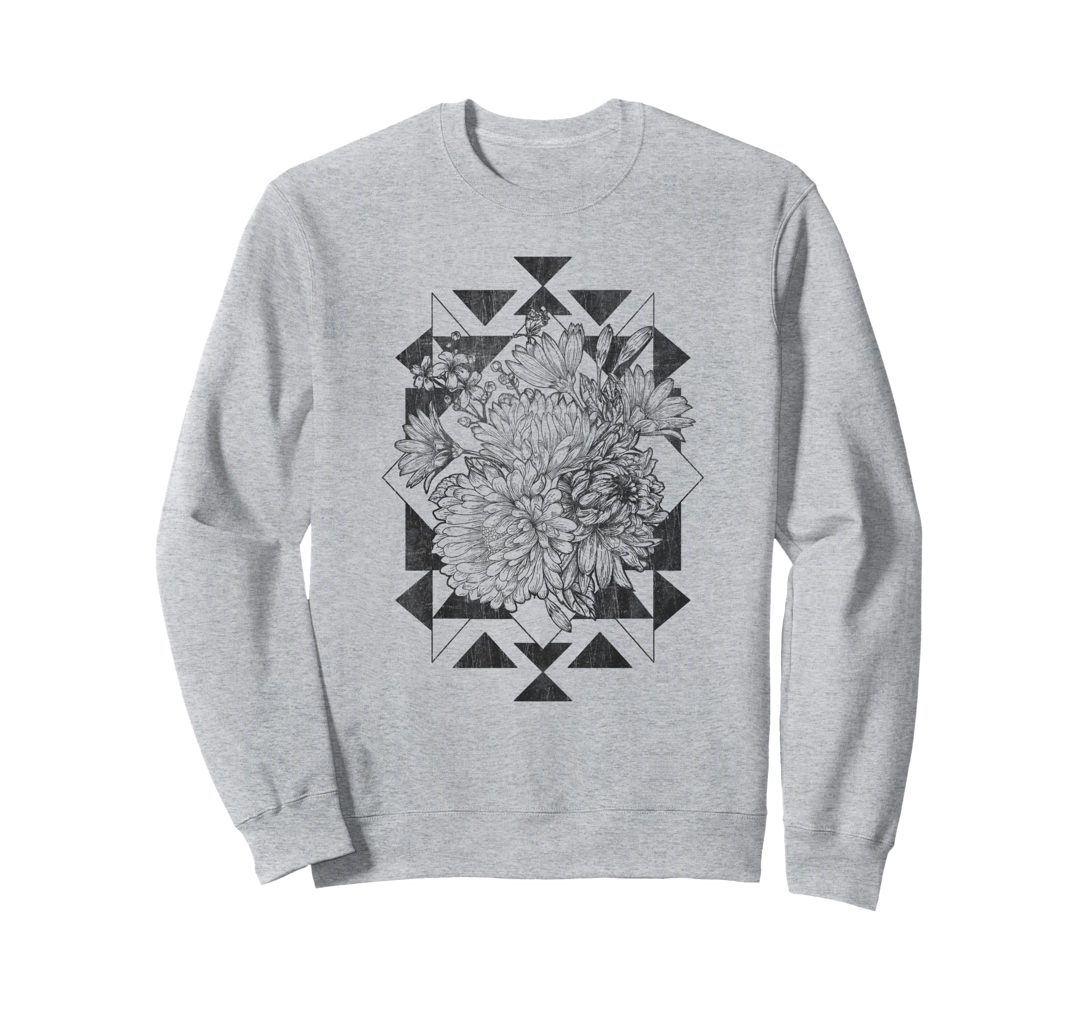 Trendy Art Deco Floral Sweatshirt - Aesthetic Graphic for Adults - T-Shirt, Sweatshirt, Hoodie
