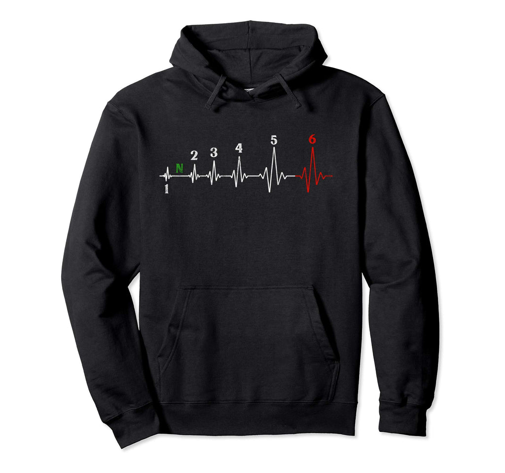 Motorcycle Heartbeat Gear Shift Hoodie - Casual Everyday Wear Unisex - T-Shirt, Sweatshirt, Hoodie