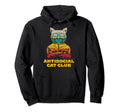 Antisocial Cat Club Introvert Cat Hoodie - Minimalist Print for Adults - T-Shirt, Sweatshirt, Hoodie