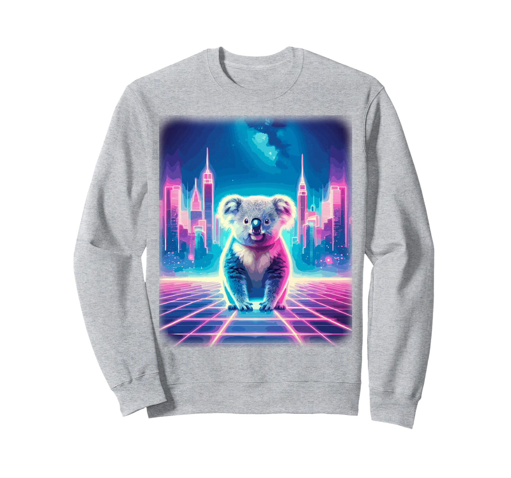 Synthwave Aesthetic Koala Lover Sweatshirt - Unique Graphic Men Women - T-Shirt, Sweatshirt, Hoodie