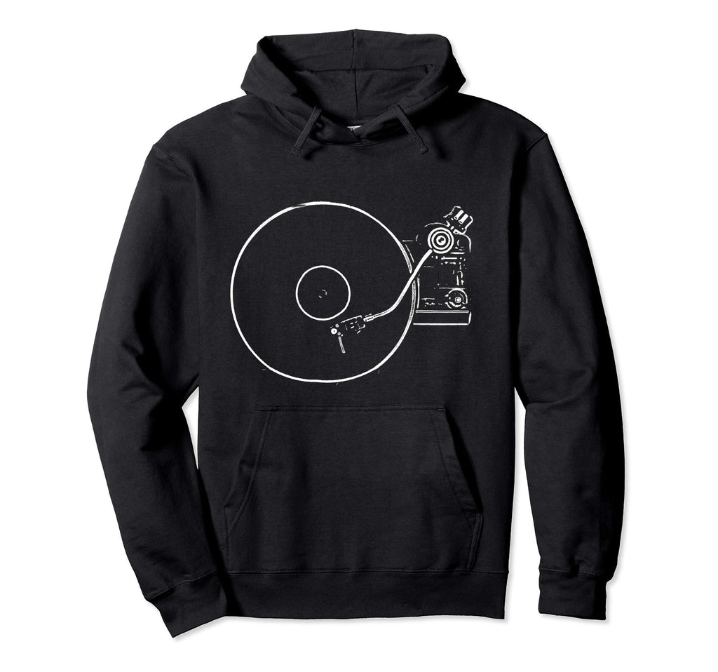 Vinyl Record Player Sketch Drawing Hoodie - Trendy Graphic for Adults - T-Shirt, Sweatshirt, Hoodie