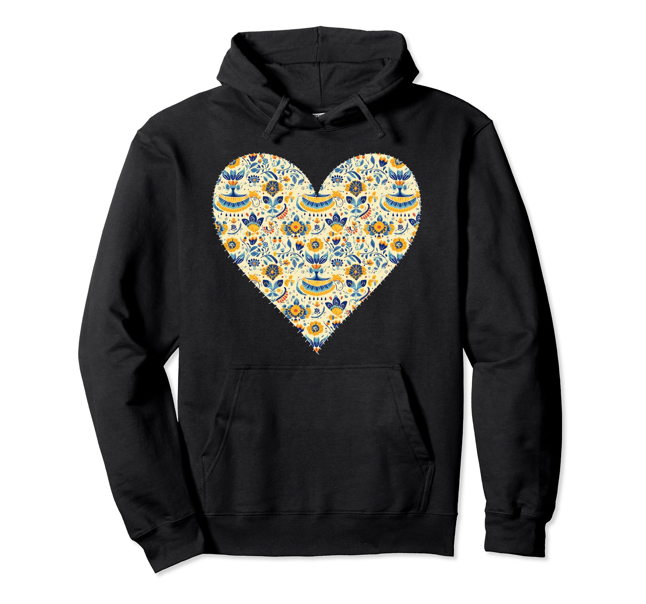 Ukrainian Flag 30S Floral Ukraine Heart Hoodie - Graphic Print Unisex - T-Shirt, Sweatshirt, Hoodie