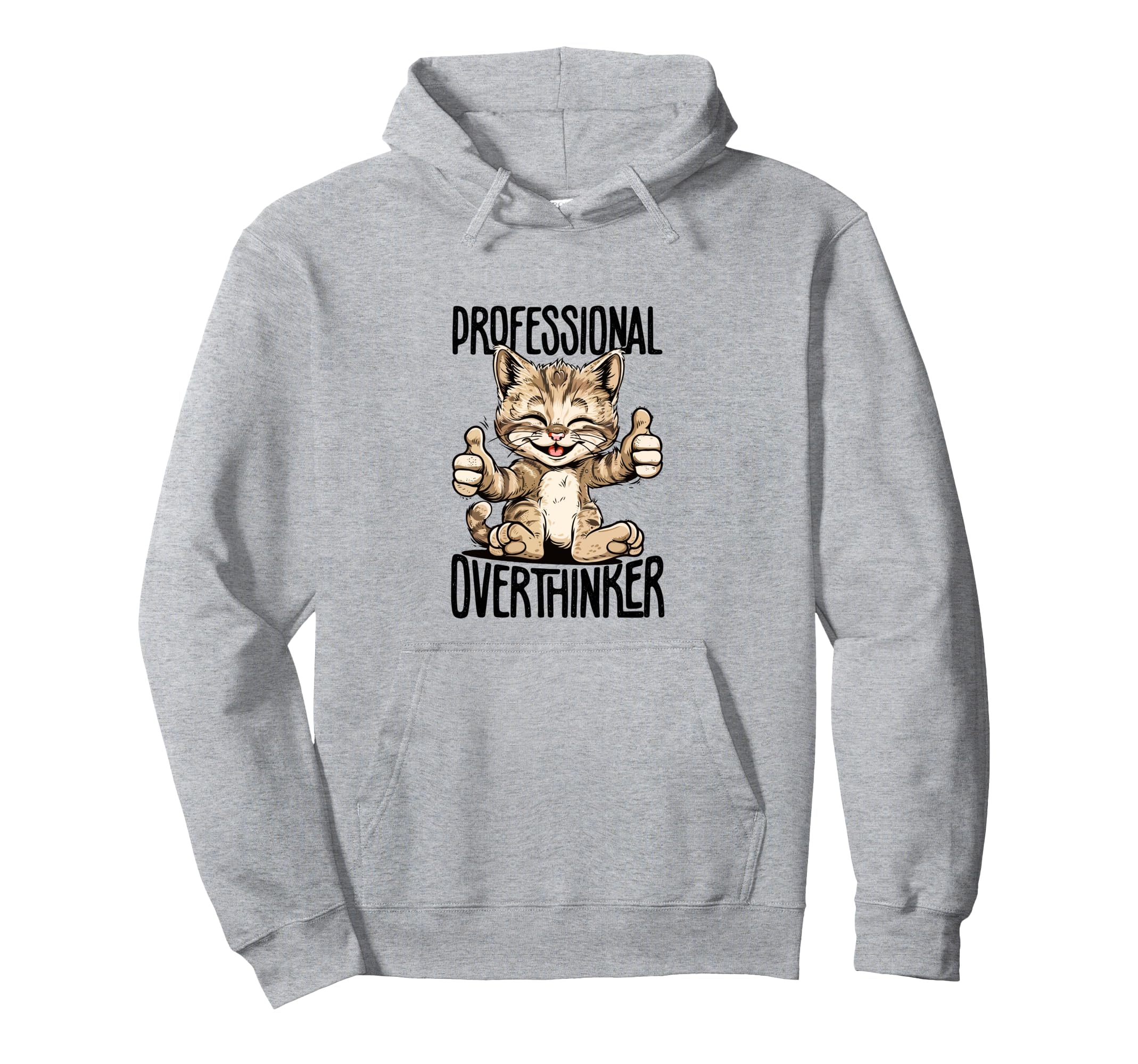 Professional Overthinker Cat Introvert Hoodie - Novelty Apparel Men Women - T-Shirt, Sweatshirt, Hoodie