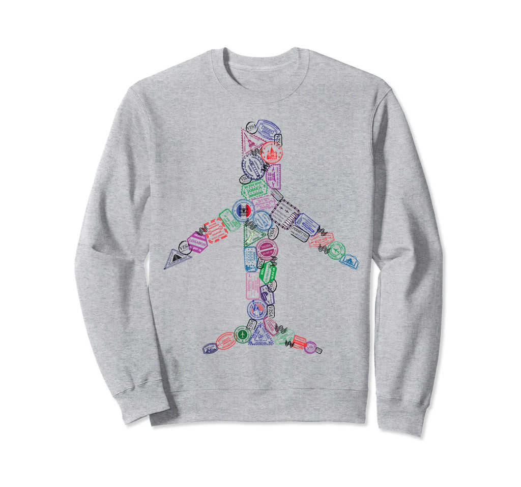 Airplane Shaped Passport Travel Sweatshirt - Minimalist Print Men Women - T-Shirt, Sweatshirt, Hoodie