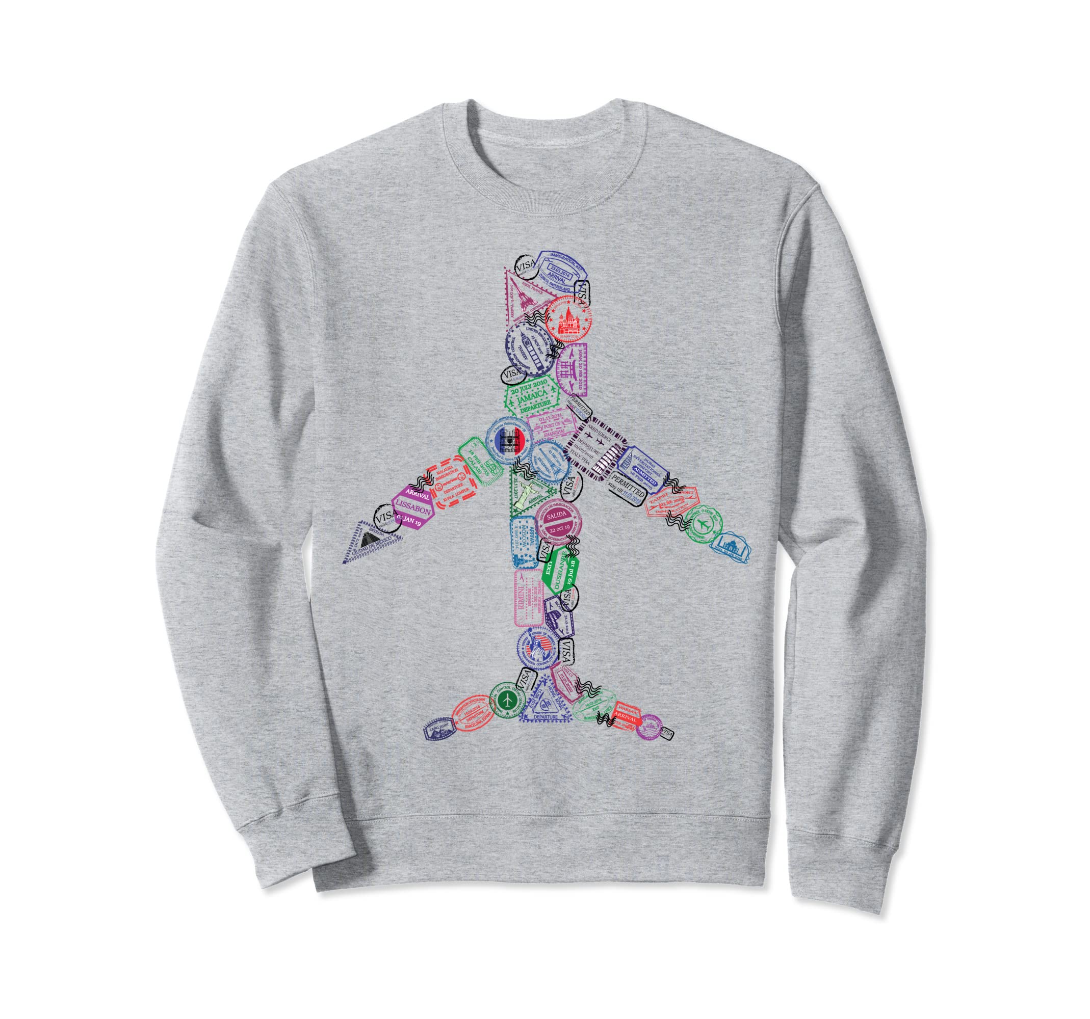 Airplane Shaped Passport Travel Sweatshirt - Minimalist Print Men Women - T-Shirt, Sweatshirt, Hoodie