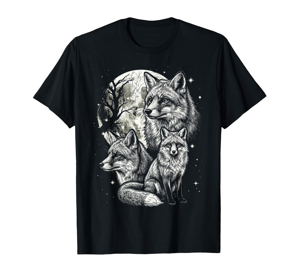 Fox 90S Aesthetic Y2K Moon Foxes T-Shirt - Graphic Print for Adults - T-Shirt, Sweatshirt, Hoodie