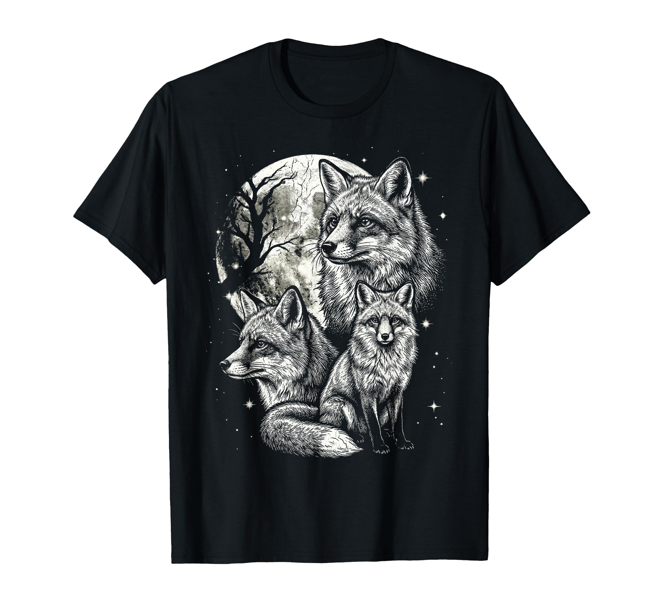 Fox 90S Aesthetic Y2K Moon Foxes T-Shirt - Graphic Print for Adults - T-Shirt, Sweatshirt, Hoodie