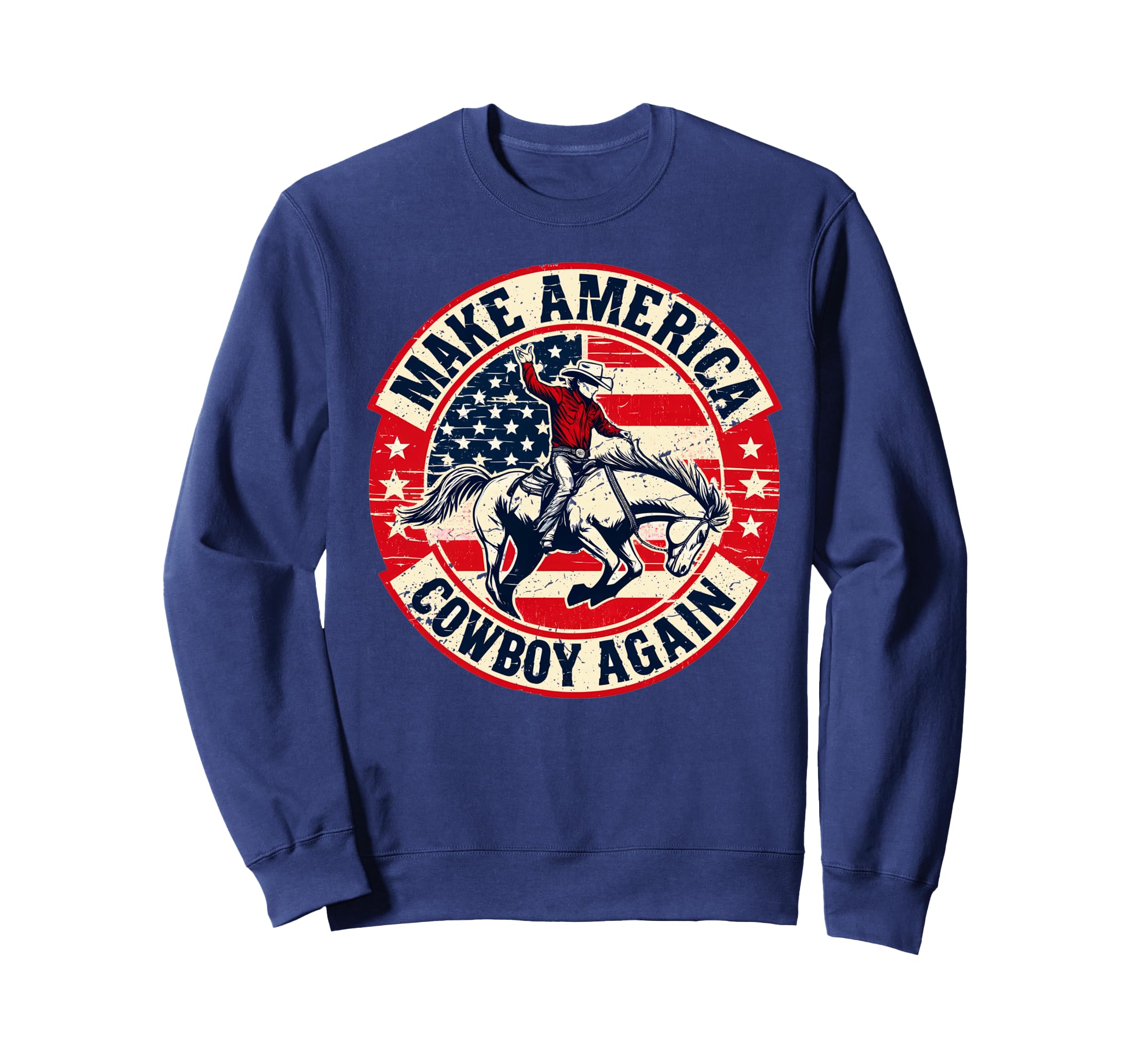 Western Rodeo Usa Flag Makes Sweatshirt - Custom Art Print Men Women - T-Shirt, Sweatshirt, Hoodie