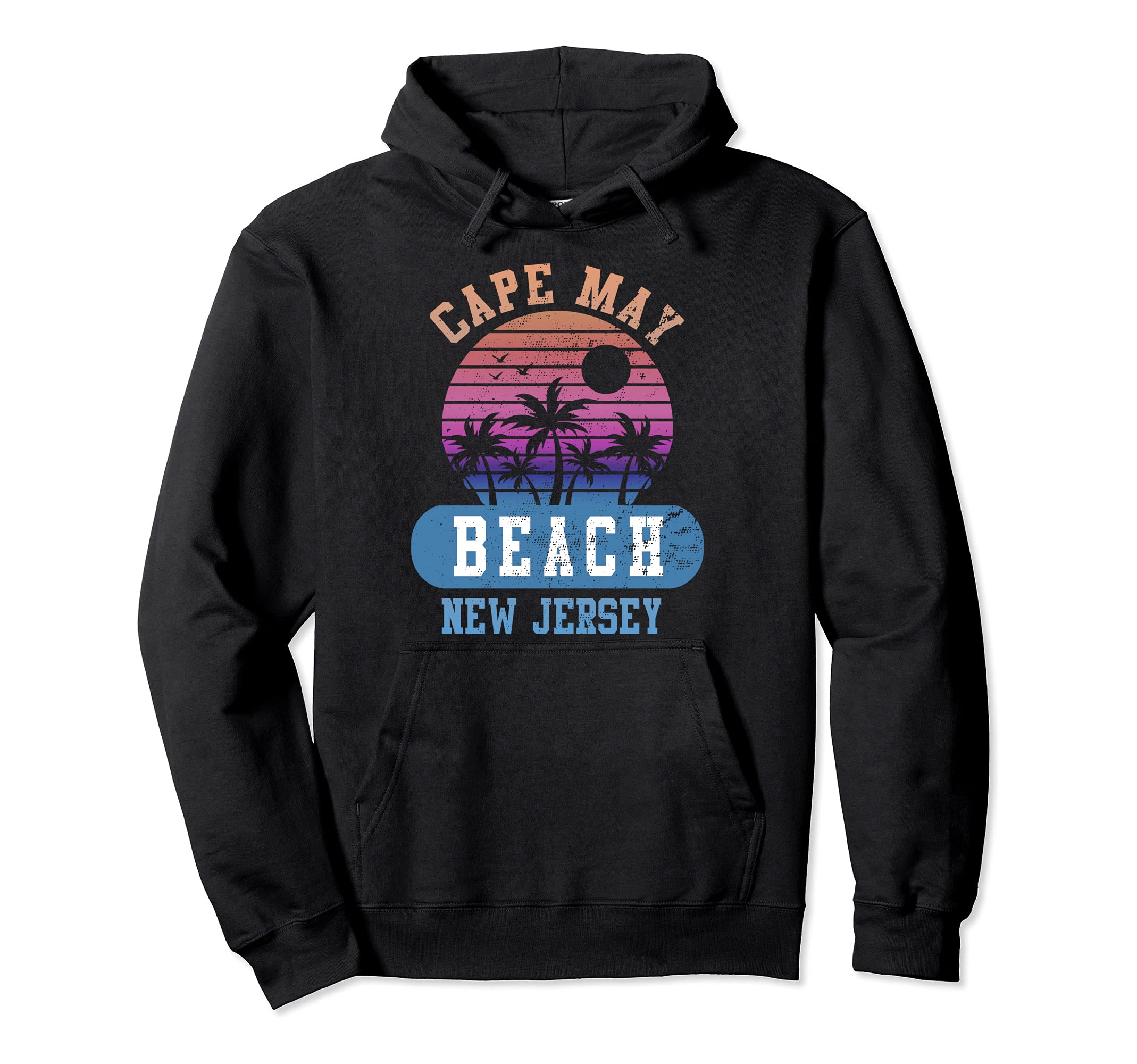 Cape May Beach New Jersey Sunset Hoodie - Streetwear Style for Adults - T-Shirt, Sweatshirt, Hoodie