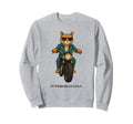 Cat Rider Stylish Cat Motorcycle Sweatshirt - Streetwear Style for Adults - T-Shirt, Sweatshirt, Hoodie