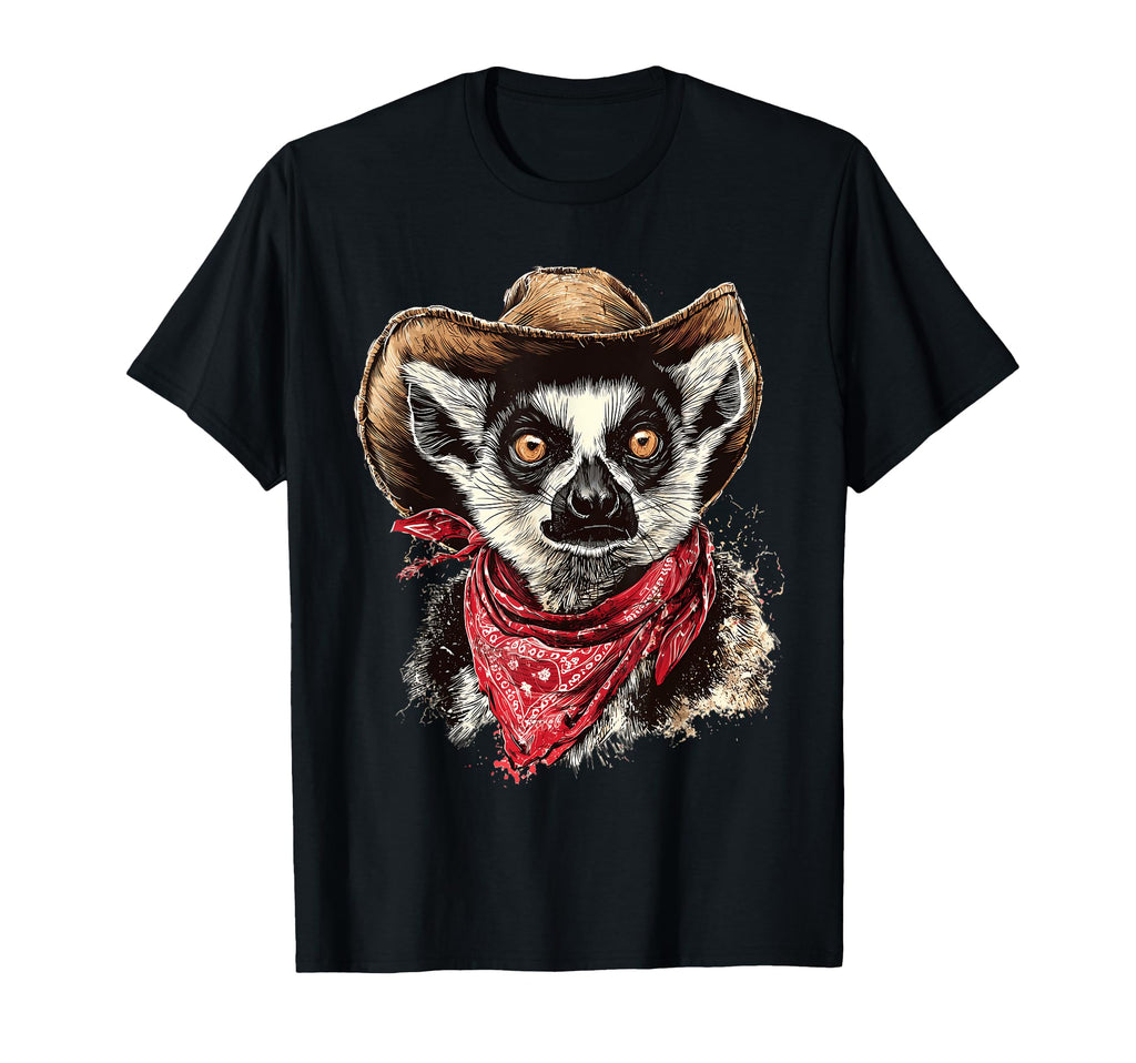 Lemur Cowboy Rodeo Cowgirl Western Country T-Shirt - Unique Graphic Unisex - T-Shirt, Sweatshirt, Hoodie