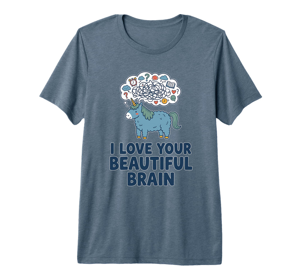 Overthinker Unicorn Brain T-Shirt - Unique Graphic Men Women - T-Shirt, Sweatshirt, Hoodie