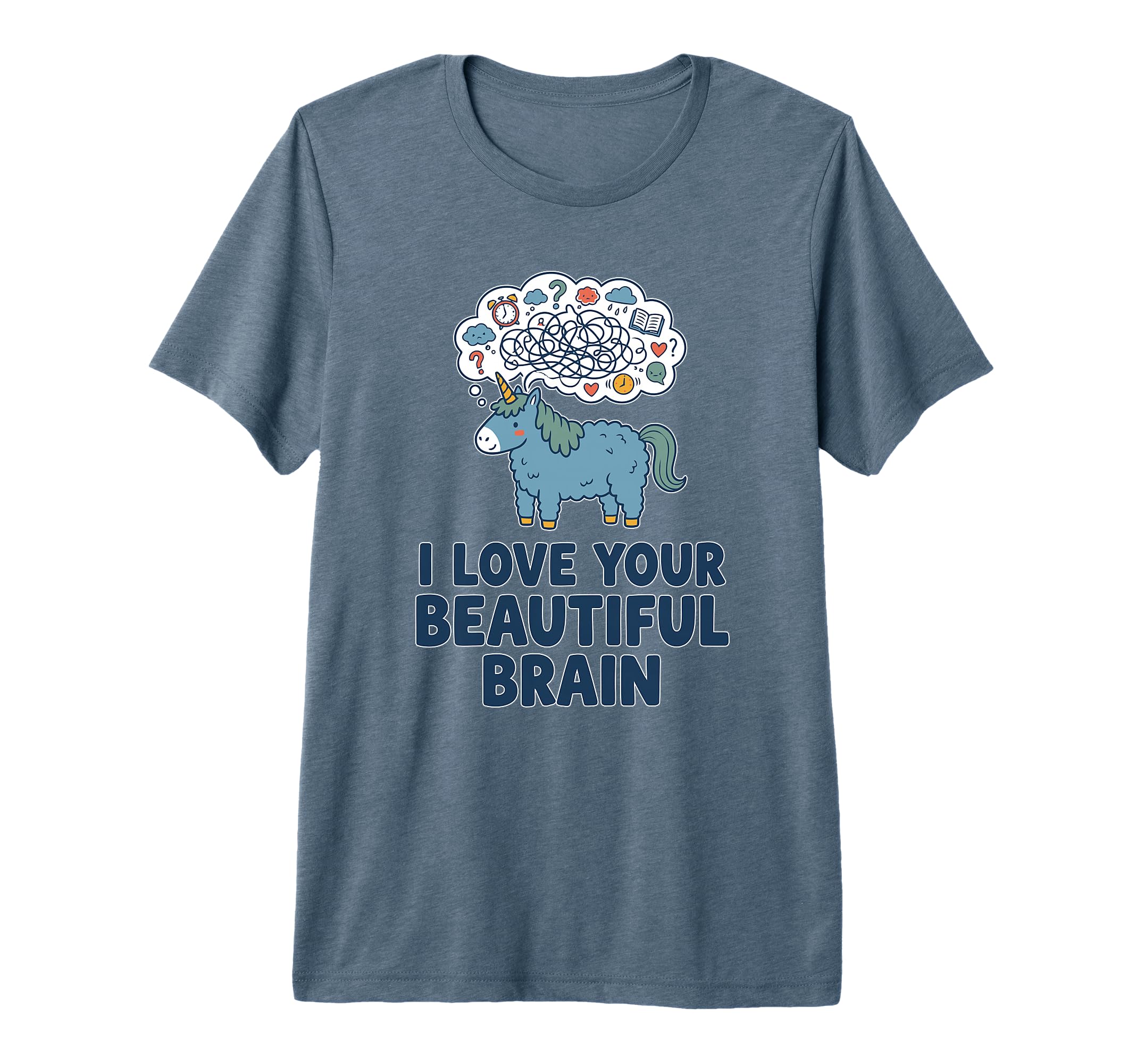 Overthinker Unicorn Brain T-Shirt - Unique Graphic Men Women - T-Shirt, Sweatshirt, Hoodie