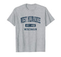 West Milwaukee Wisconsin Wi Athletic T-Shirt - Minimalist Print Unisex - T-Shirt, Sweatshirt, Hoodie