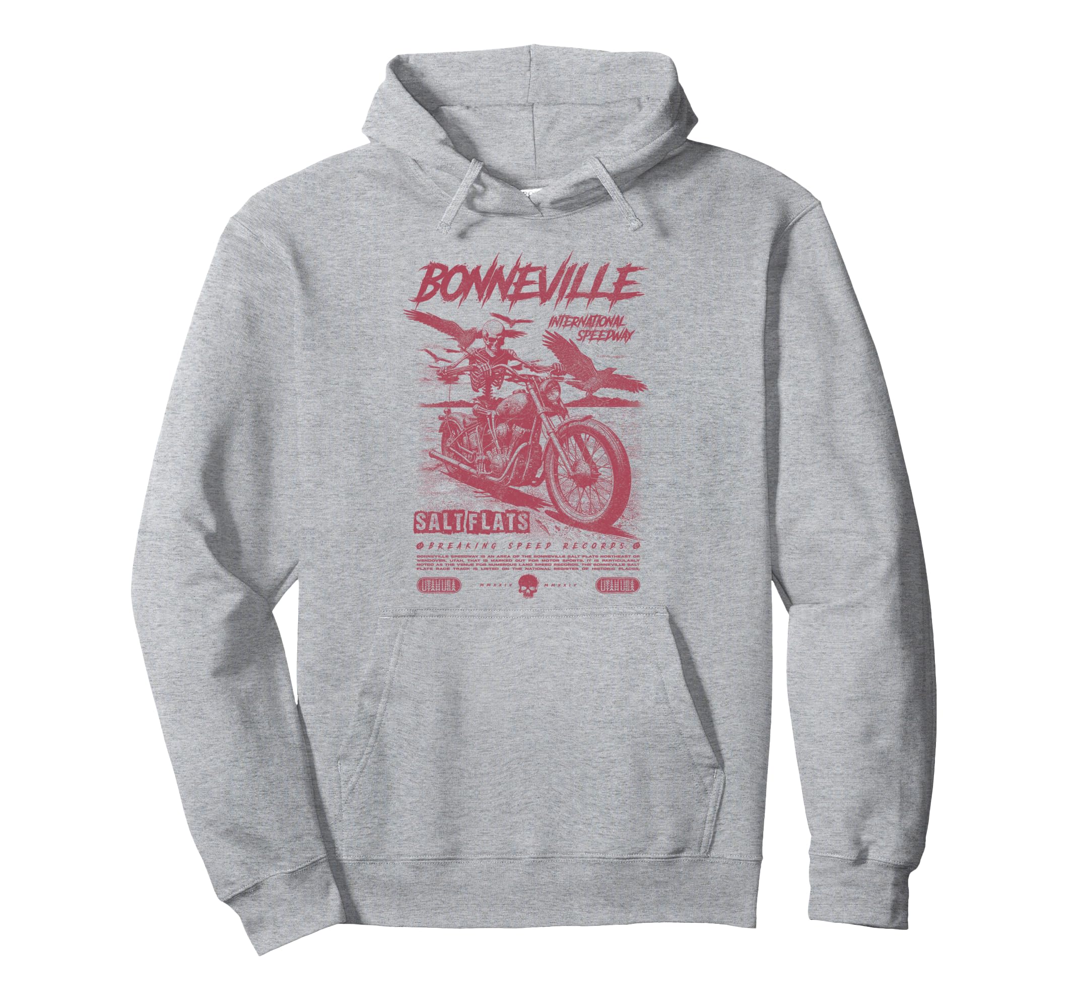 Bonneville Salt Flats Motorcycle Racing Hoodie - Unique Graphic for Adults - T-Shirt, Sweatshirt, Hoodie