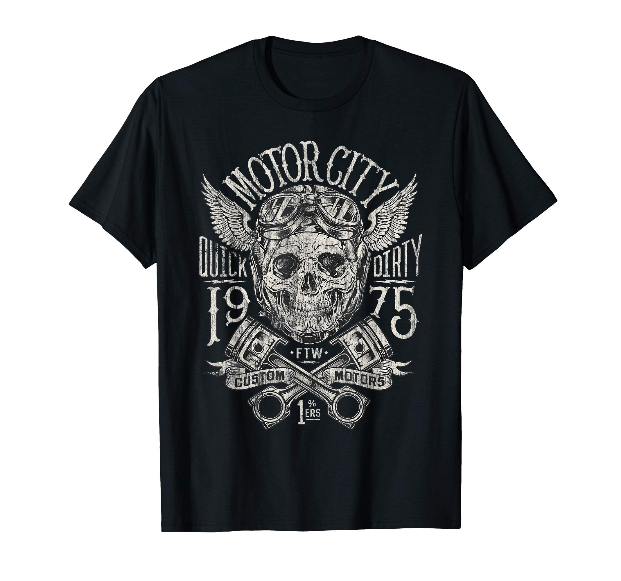 Skull Helmet Motorcycle Greaser Motors T-Shirt - Fun Novelty Design Unisex - T-Shirt, Sweatshirt, Hoodie