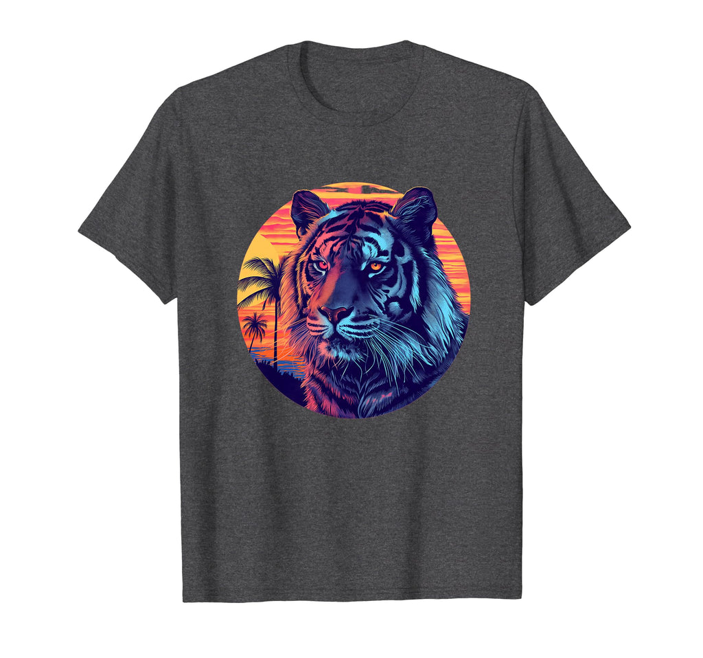 Tiger Vaporwave Aesthetic Synthwave T-Shirt - Minimalist Print for Adults - T-Shirt, Sweatshirt, Hoodie