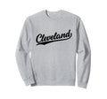 Cleveland Ohio Script 1970S Black Sweatshirt - Minimalist Print Men Women - T-Shirt, Sweatshirt, Hoodie