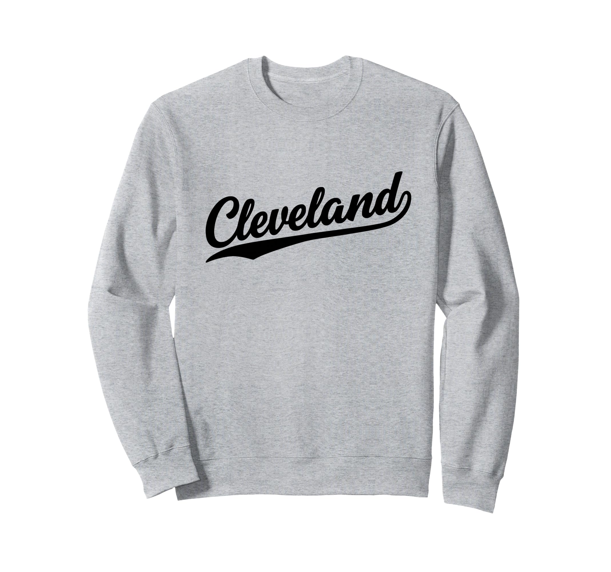 Cleveland Ohio Script 1970S Black Sweatshirt - Minimalist Print Men Women - T-Shirt, Sweatshirt, Hoodie