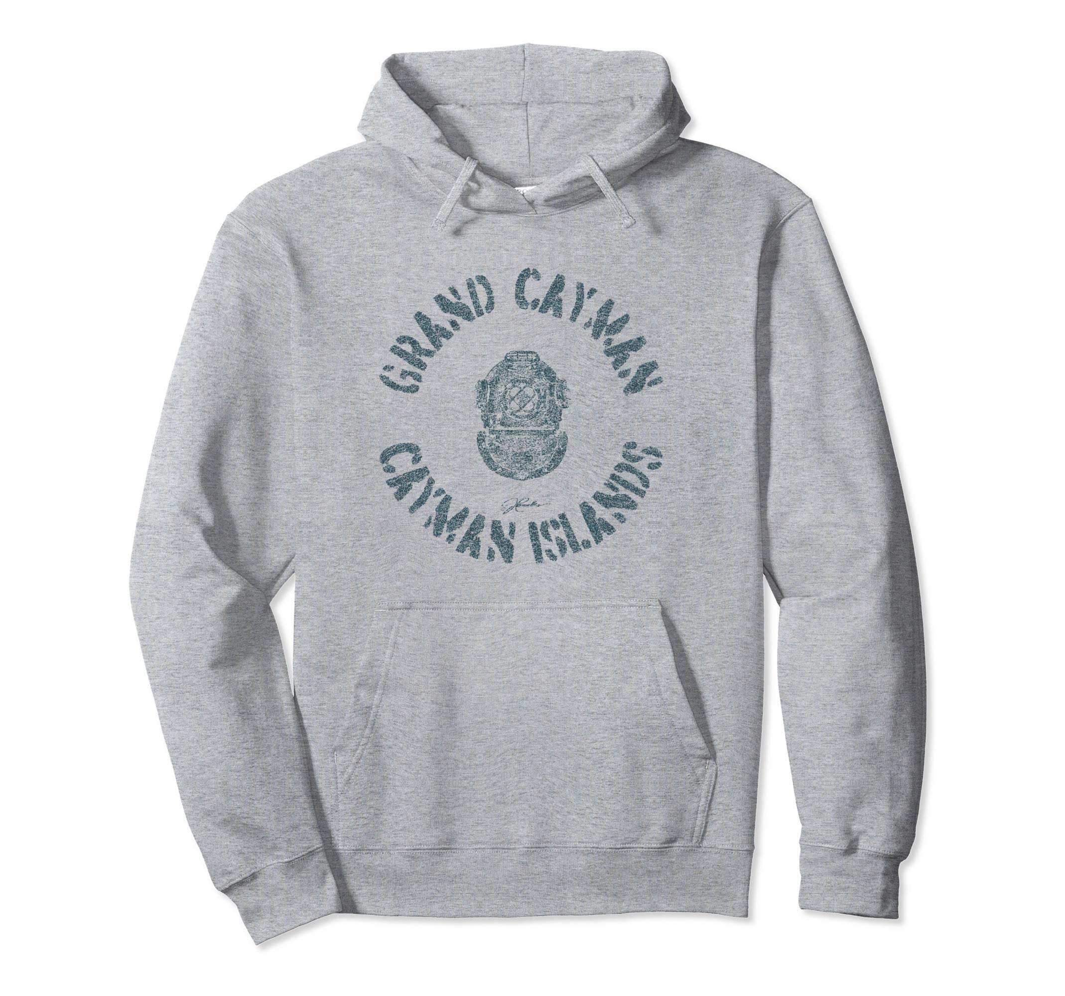 Jcombs Grand Cayman Dive Helmet Distressed Hoodie - Minimalist Print Unisex - T-Shirt, Sweatshirt, Hoodie