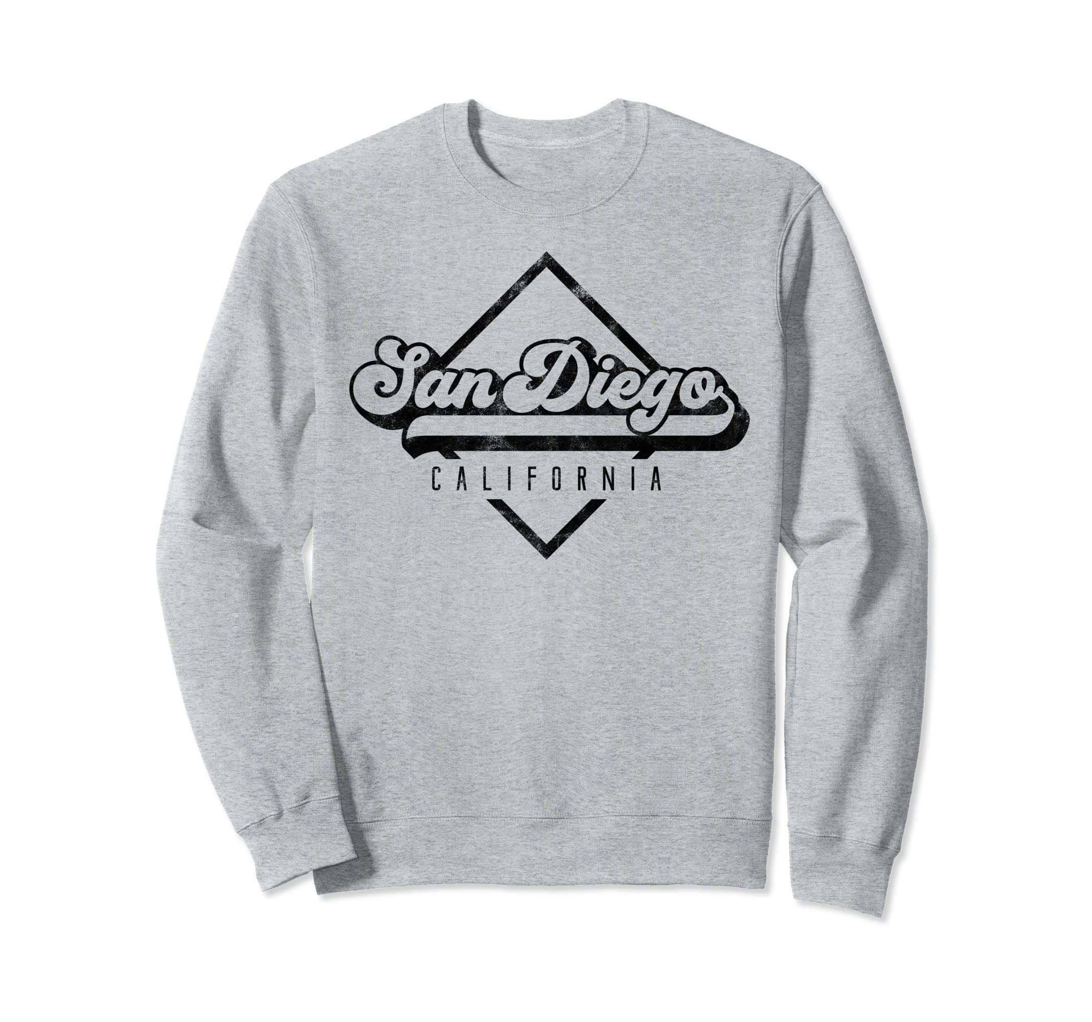 San Diego Ca Distressed 70S 80S Sweatshirt - Minimalist Print Men Women - T-Shirt, Sweatshirt, Hoodie