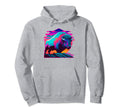 Vaporwave Synthwave Bison American Hoodie - Minimalist Print for Adults - T-Shirt, Sweatshirt, Hoodie