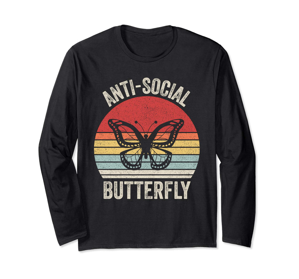 Anti Social Butterfly Funny Gifts T-Shirt - Custom Art Print Men Women - T-Shirt, Sweatshirt, Hoodie