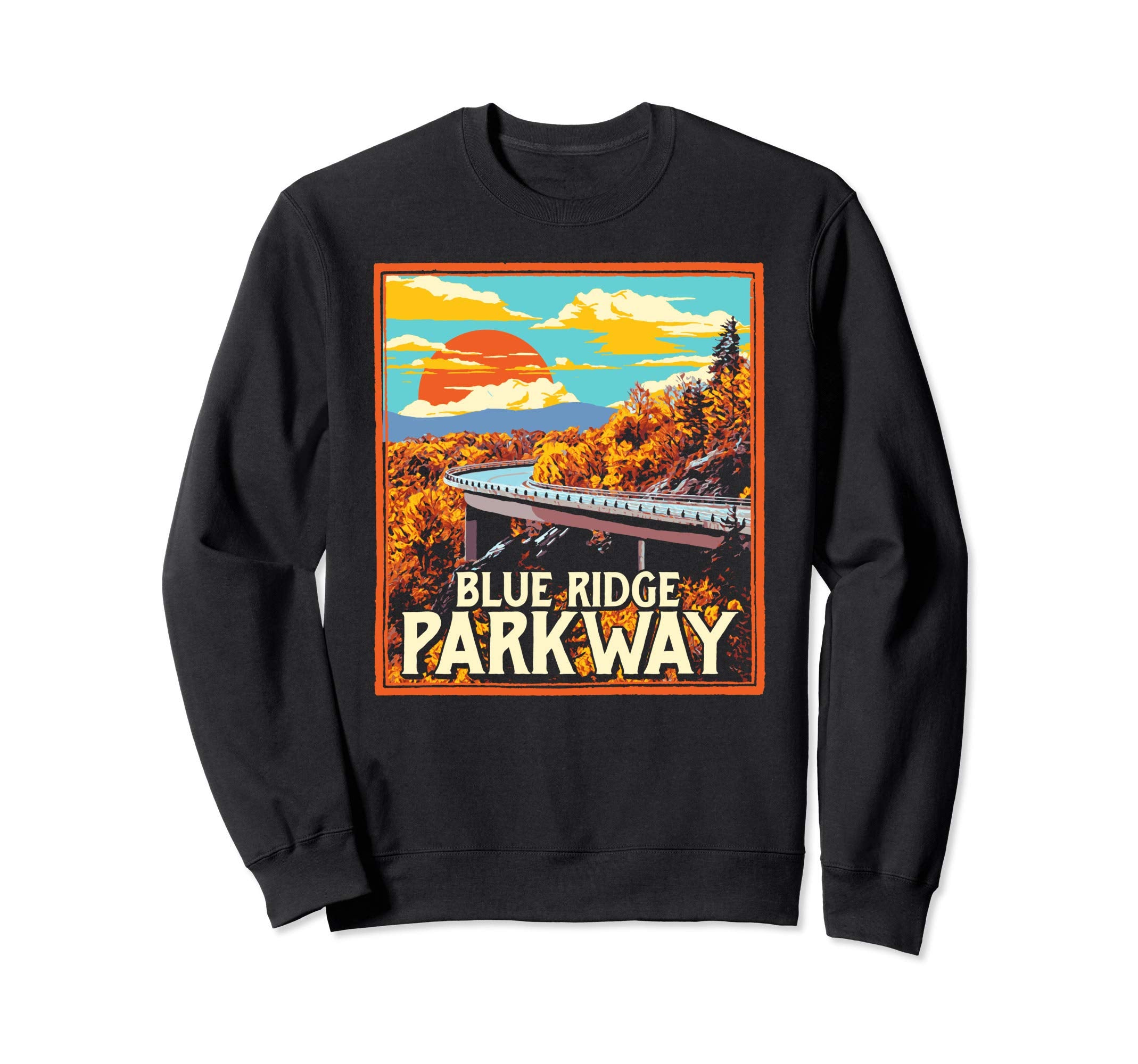 Blue Ridge Parkway Sweatshirt - Minimalist Print for Adults - T-Shirt, Sweatshirt, Hoodie