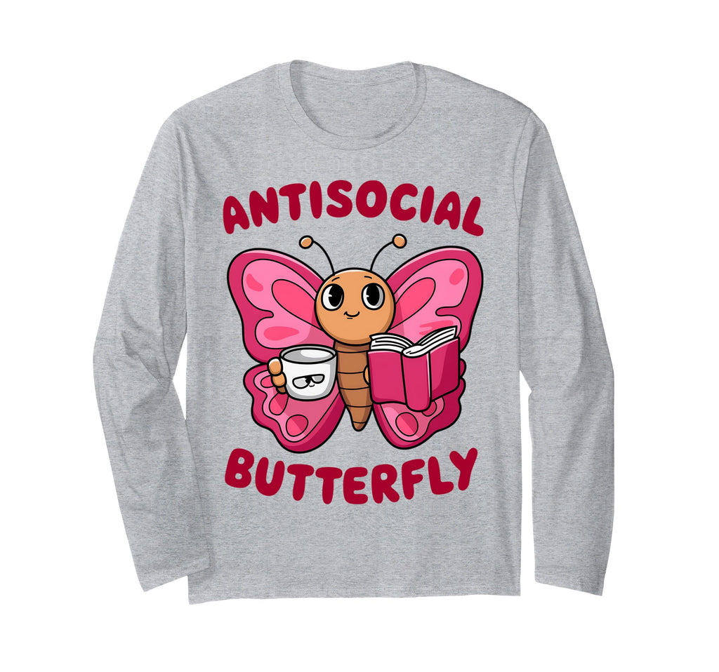 Groovy Anti Social Butterfly Ironic Funny T-Shirt - Custom Art Print Unisex - T-Shirt, Sweatshirt, Hoodie