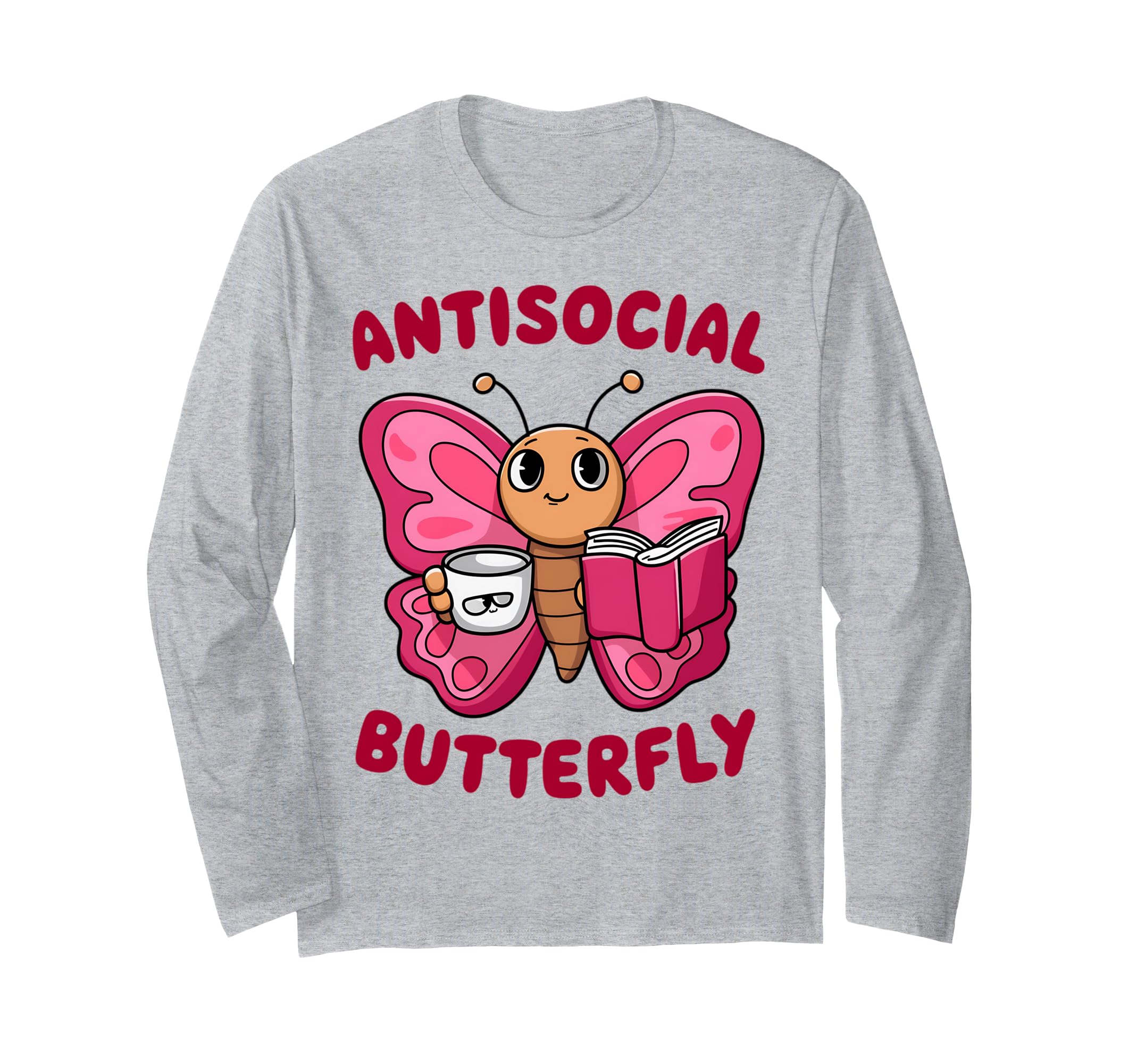 Groovy Anti Social Butterfly Ironic Funny T-Shirt - Custom Art Print Unisex - T-Shirt, Sweatshirt, Hoodie