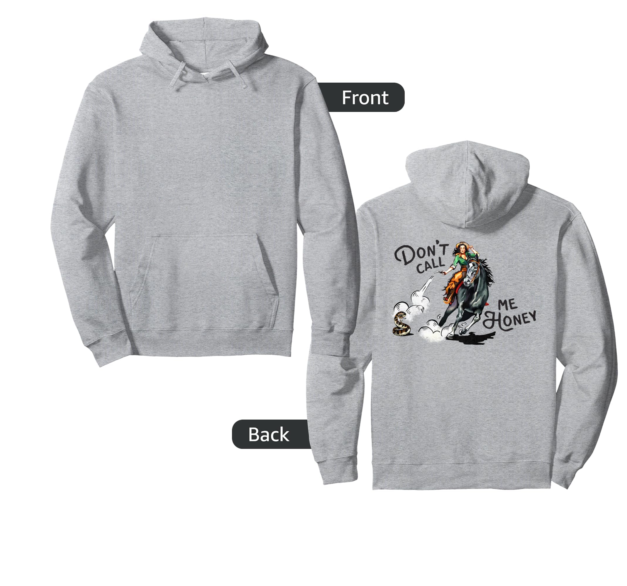 Dont Call Me Honey Western Pinup Cowgirl Hoodie - Unique Graphic Men Women - T-Shirt, Sweatshirt, Hoodie