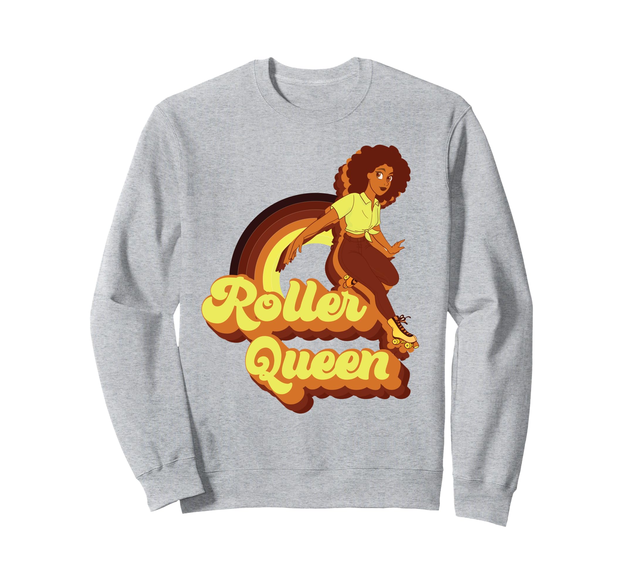Roller Skating Skate 1970S Afro Sweatshirt - Unique Graphic for Adults - T-Shirt, Sweatshirt, Hoodie