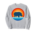 Hippo Hippopotamus 60 70S Sunset Sweatshirt - Unique Graphic for Adults - T-Shirt, Sweatshirt, Hoodie