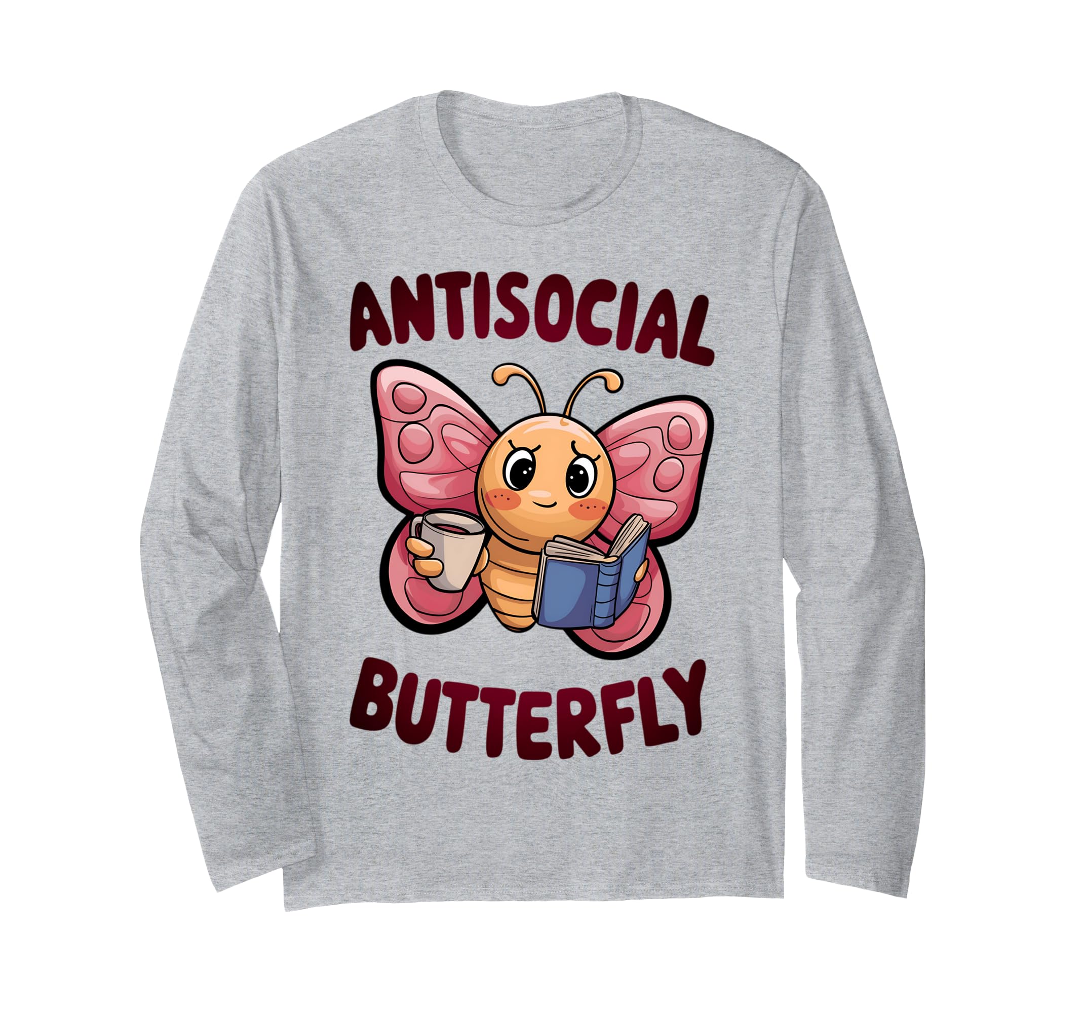 Groovy Anti Social Butterfly Ironic T-Shirt - Custom Art Print Men Women - T-Shirt, Sweatshirt, Hoodie