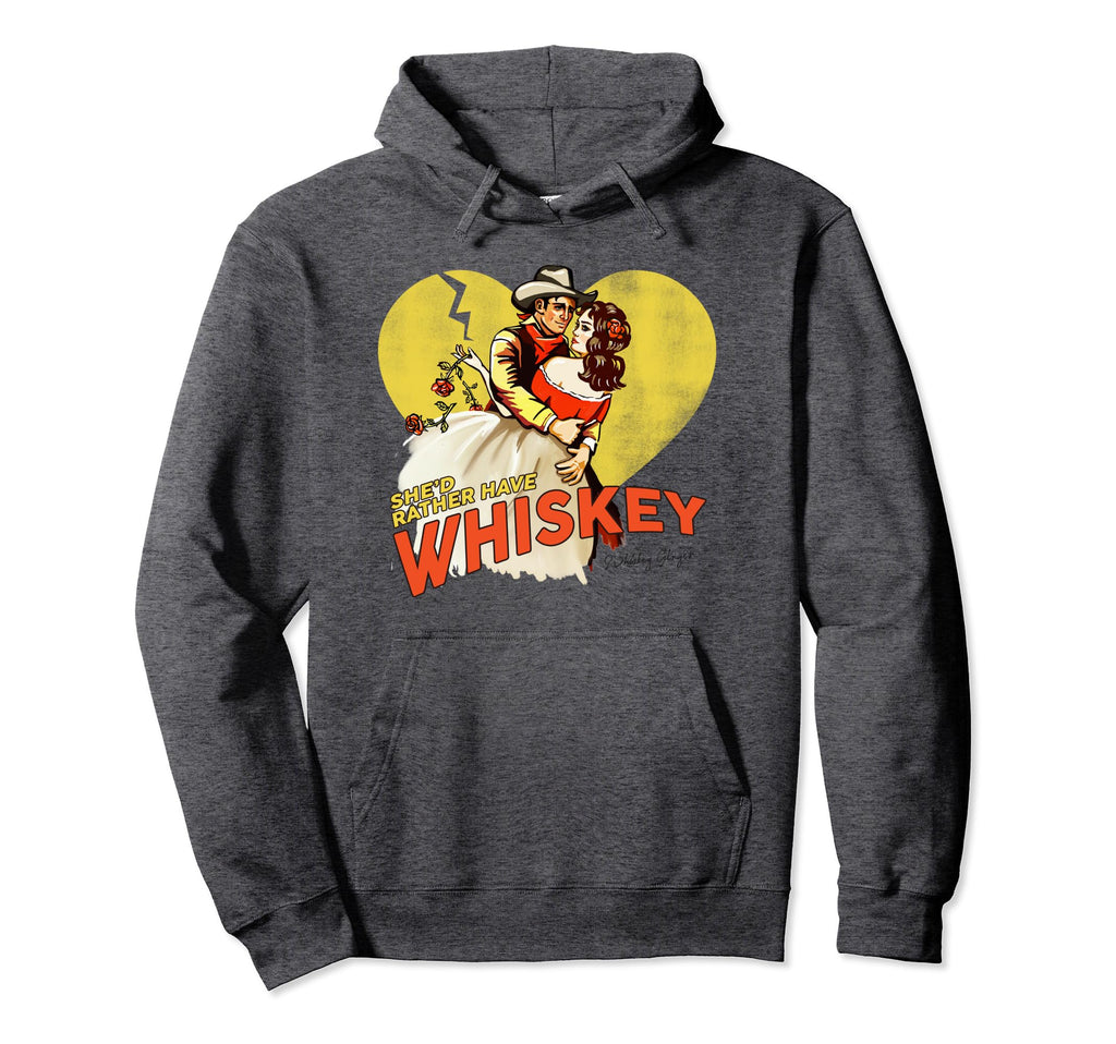 Whiskey Cowgirl Pinup Romantic Hoodie - Aesthetic Graphic Men Women - T-Shirt, Sweatshirt, Hoodie