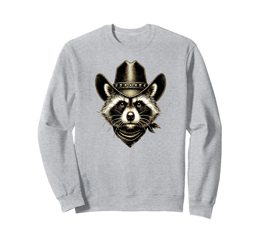 Raccoon Wearing Hat Country N Sweatshirt - Casual Everyday Wear Unisex - T-Shirt, Sweatshirt, Hoodie