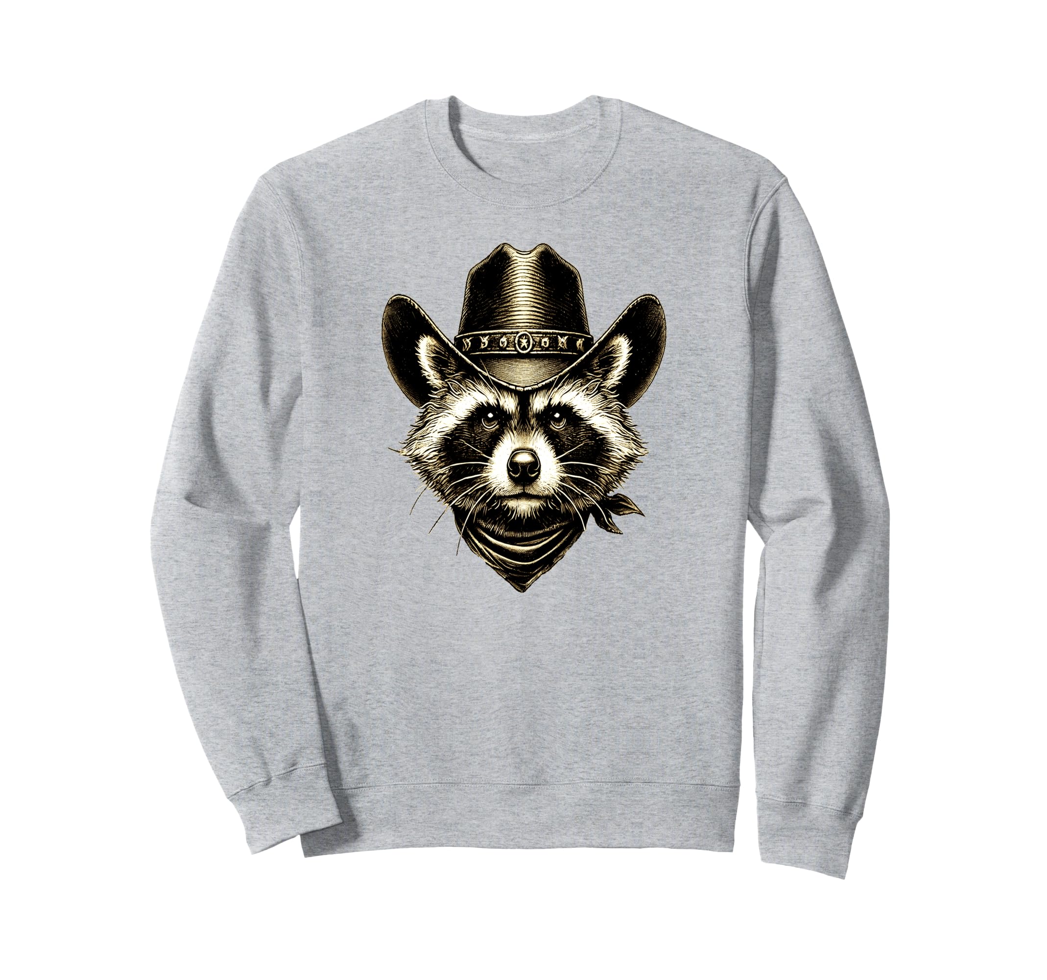 Raccoon Wearing Hat Country N Sweatshirt - Casual Everyday Wear Unisex - T-Shirt, Sweatshirt, Hoodie