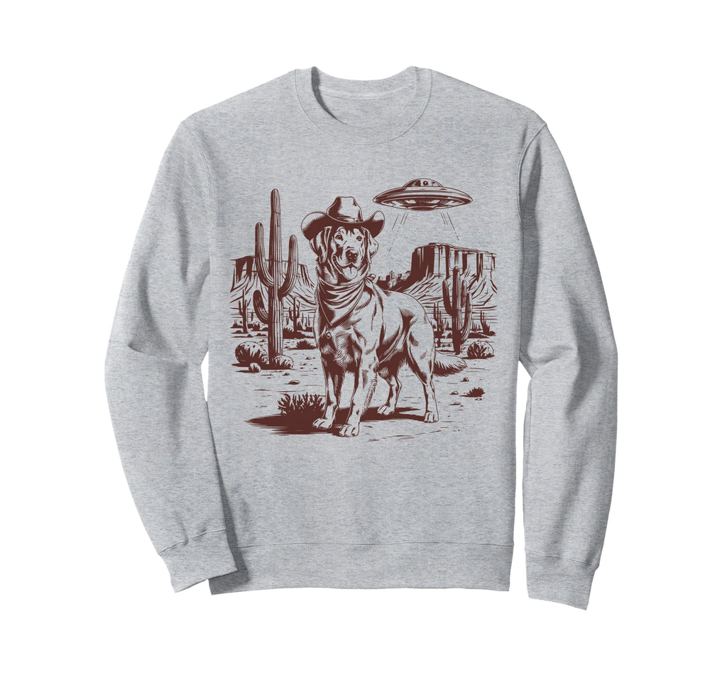 Golden Retriever Ufo Western Alien Sweatshirt - Streetwear Style Unisex - T-Shirt, Sweatshirt, Hoodie
