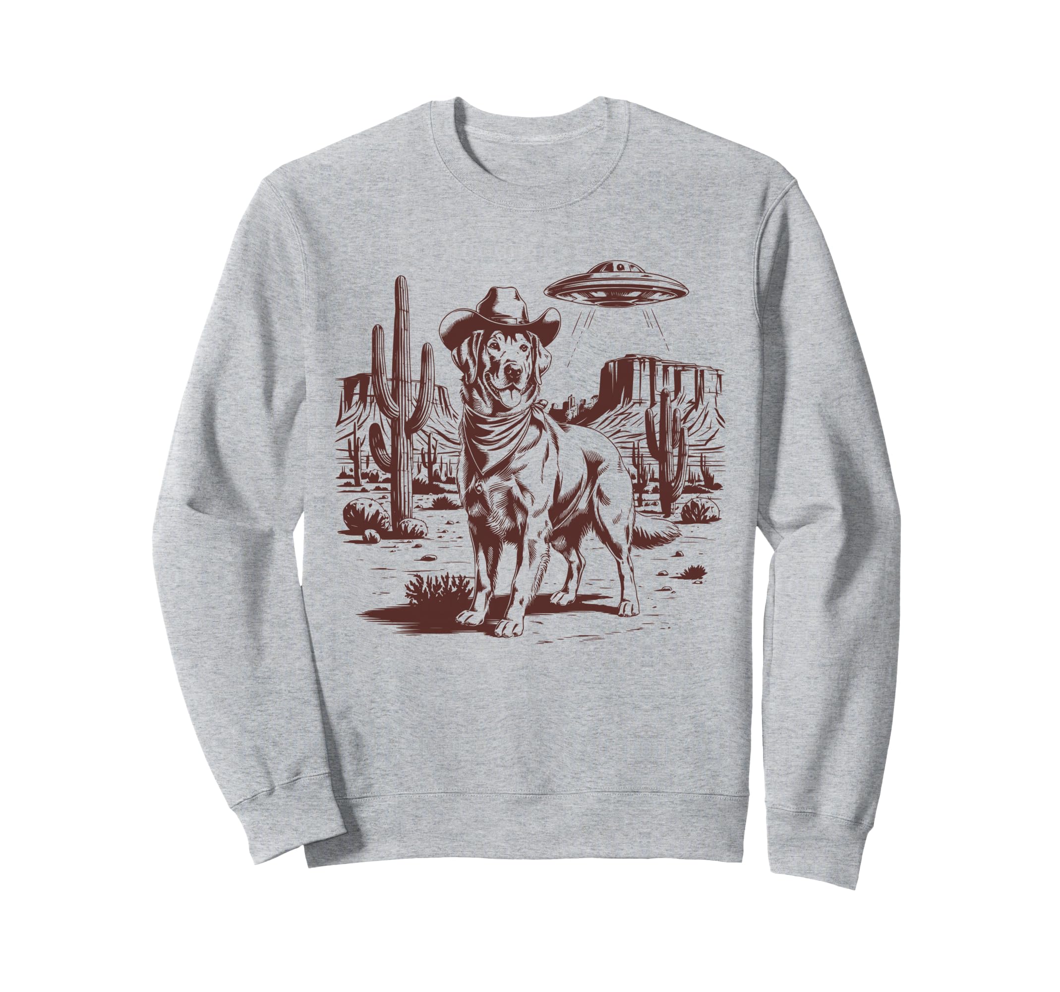 Golden Retriever Ufo Western Alien Sweatshirt - Streetwear Style Unisex - T-Shirt, Sweatshirt, Hoodie